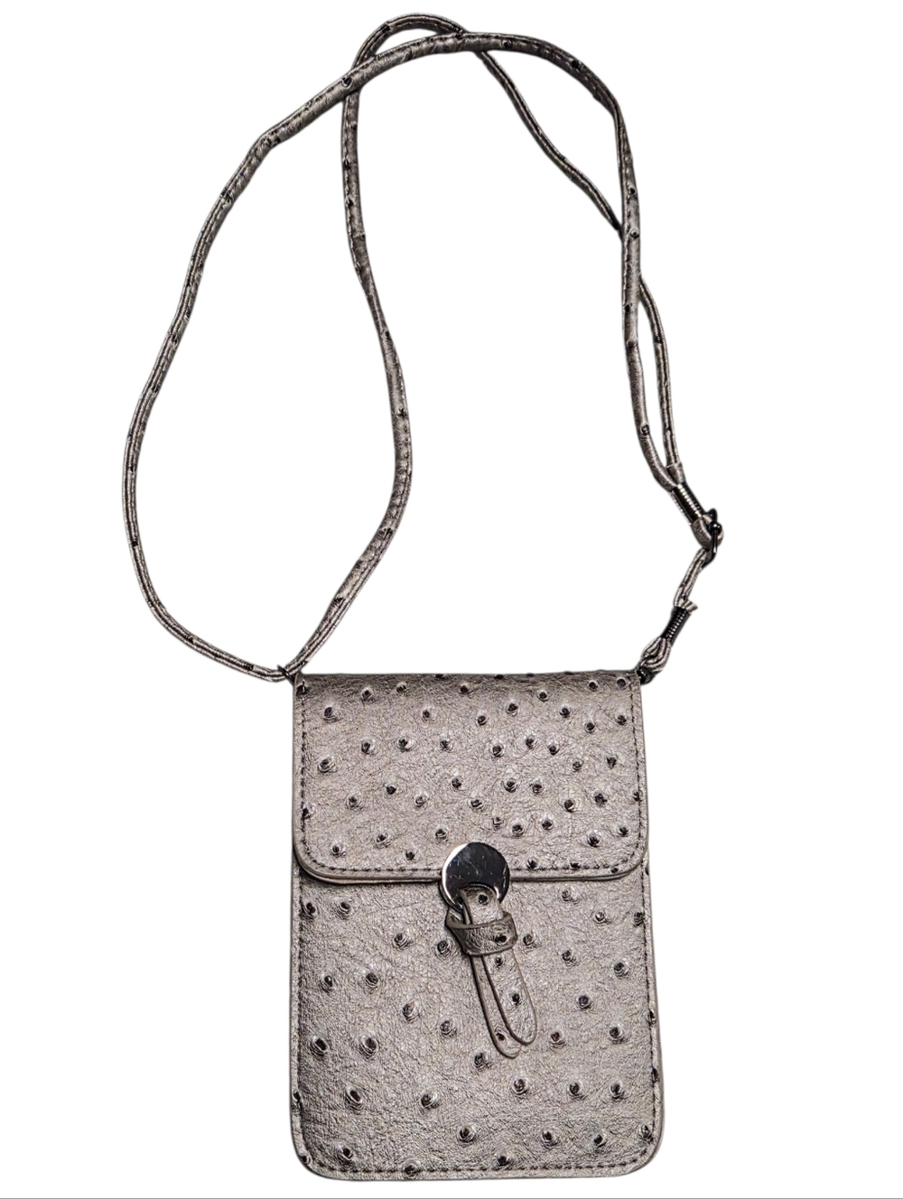 Mini Faux Ostrich Crossbody Bag